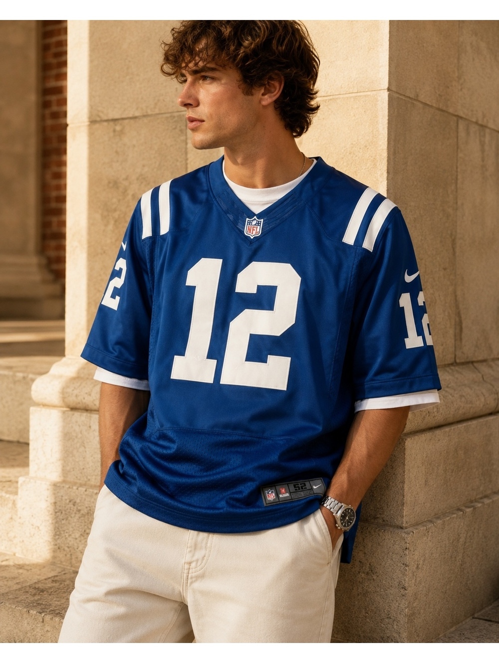 Andrew Luck #12 Indianapolis Colts Nike NFL Jersey Blue Size 52 2012